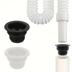 4-Piece Efficient Silicone Odor-Proof Sealing Rings, Fits Drainage Pipes & Sinks, Anti-Clog, Waterproof Design, Non-Slip Texture