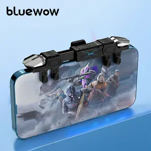 BlueWow DY15 Mobile Phone Game Trigger 6 Fingers Aim Shoot Free Fire L1 R1 ABS Alloy Key Button Gaming Joystick Controller for IPhone Android
