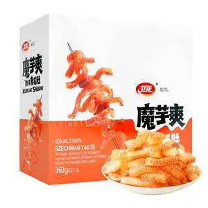 Weilong Konjac Shuang Spicy Strips, Szechwan Flavor Chewy Konjac Snack 360g (20 Sachets)