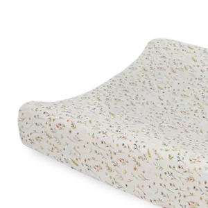 Organic Cotton Muslin Changing Pad Cover - Floral Field