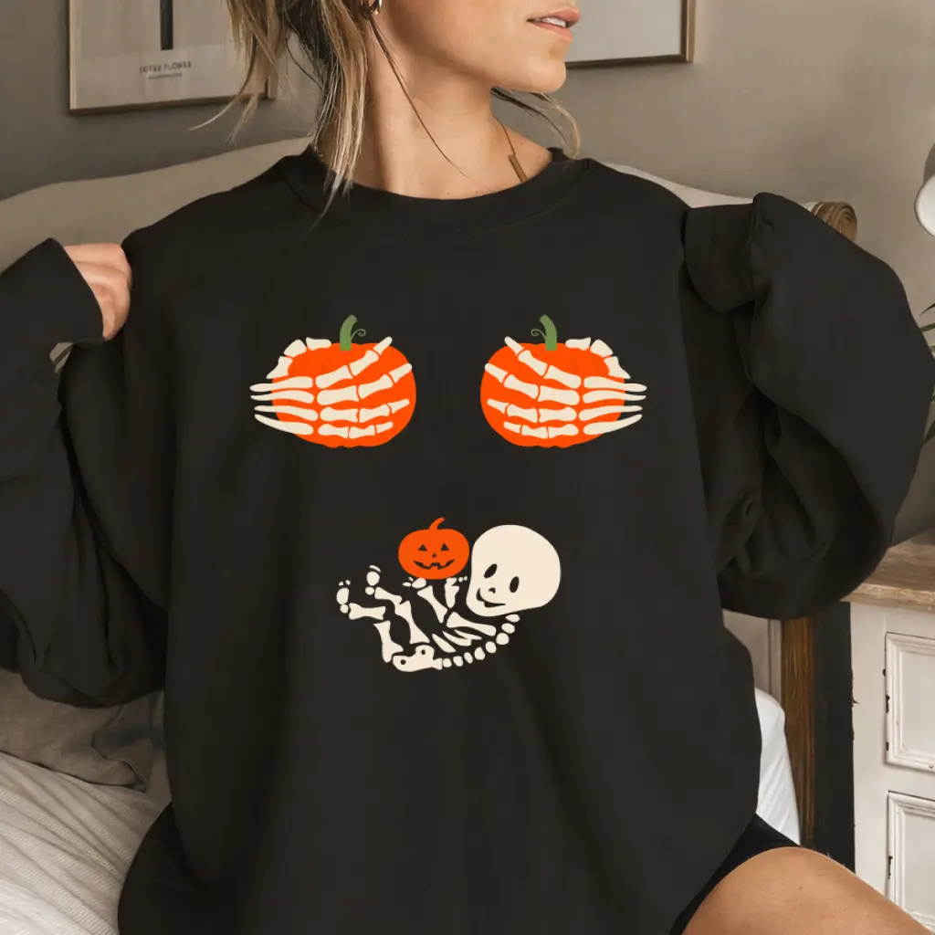 Halloween Pregnancy Sweatshirt, October Pregnancy Announcement Crewneck, Spooky Mama Maternity Sweater, Funny Baby Reveal Gift for Expecting Mom
