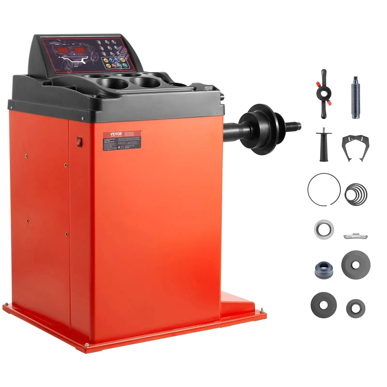 【DealsForYouDays】VEVOR Tire Changer Machine,18" SpindleDurable Tire Balancer with 4 Size of Conic & 45# SteelReinforced Tire Balancer with Complete Measuring Tools & Multi-CompartmentFit for 1.5"-18" Wide Tire