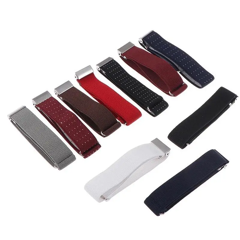 Male Accessory Polyester Blend Shirt Holders - 1 Pair Elasticated Armbands Sleeve Garters, 1PC 36cm Non-Slip Wrinkle-Proof Adjustable Buckle Classic Solid Locking Belt, Casual Wear