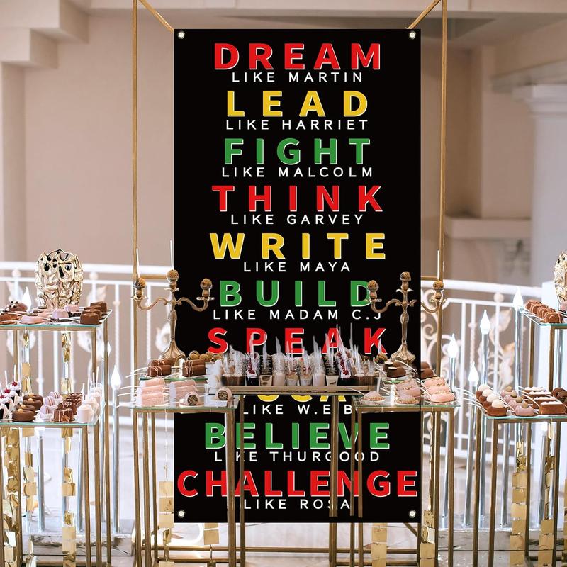 36x72in Black History Month Door Cover African American Festival Party Juneteenth Classroom Door Banner for Home Porch Decoration