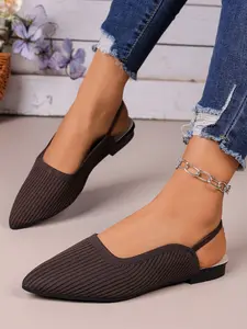 Spring Summer Essential, Knit Material Women Pointed Toe Flat Shoes, Options, Elegant and Slimming, Fashionable Textile Sole