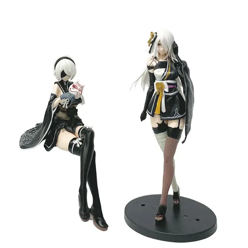 Game Figure 2B sitting action figures YoRHa Type A kimono 2A figurines Doll PVC Models Toys Adult Collection Statue Gifts 21.5cm