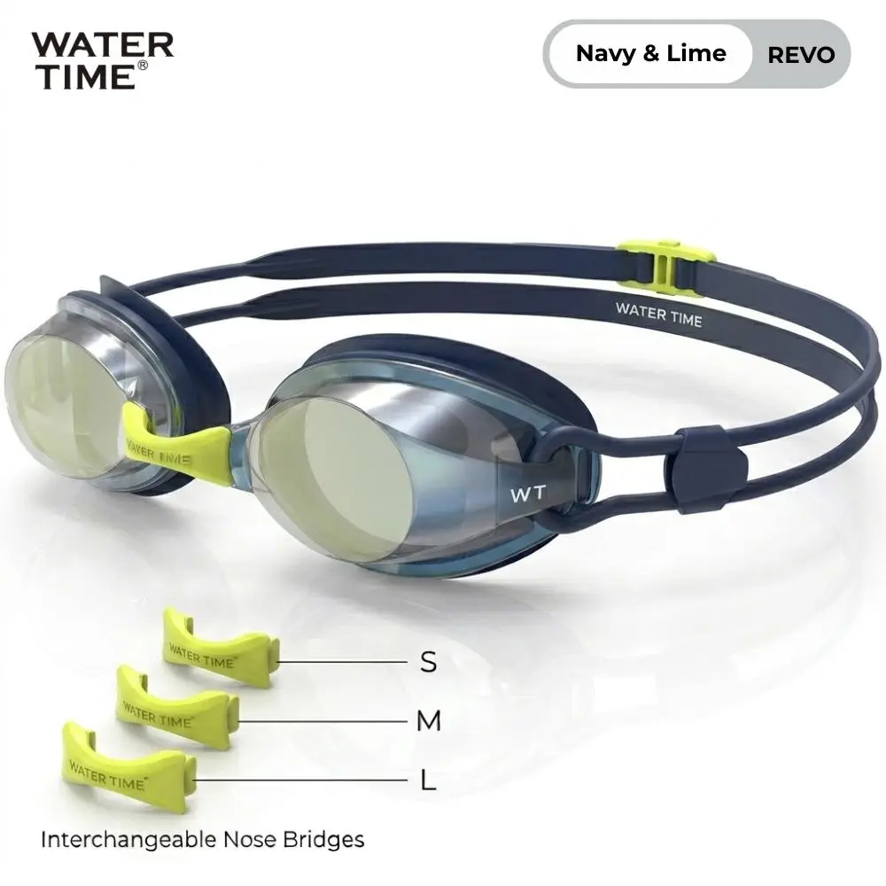 WATERTIME Unisex Swim Goggles for Adults, Stylish Anti-Fog PC Lenses with Silicone Fit, Wide View for Pool Parties - Single Pair Pack, Anti-Fog Lens, Fogless, Swimming Goggles