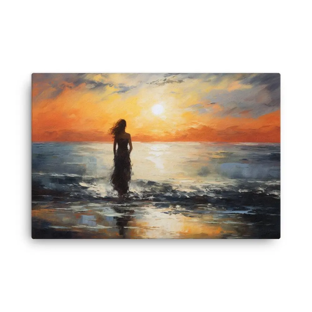 Artguilty 1012 - The Girl With The Setting Sun - Claude Monet - Canvas 36"x24"