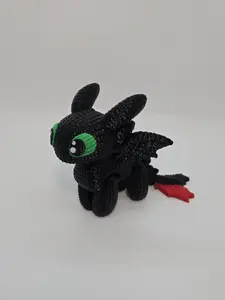 Flexi Crochet Toothless Dragons, 3D printed, desk toy, Articulated Flex