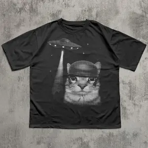 Alien Invasion Funny Cat Meme T-shirt, Silly Cats Shirt, Weird Shirts, Stupid Gifts, Cat Lover Gifts, 90s Retro Graphic Tee, Soldier Kitten