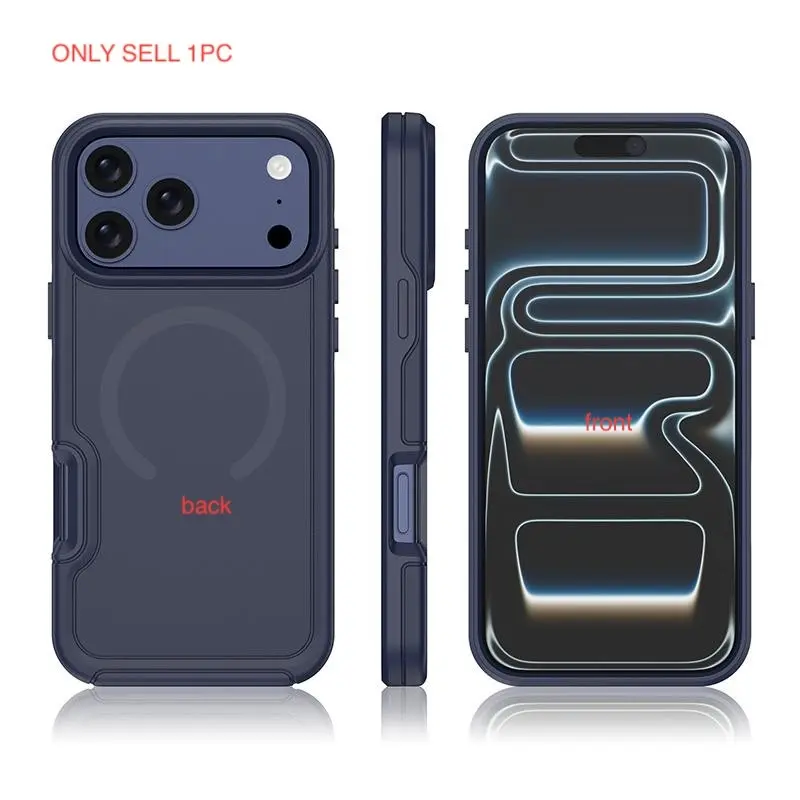 Heavy Duty Armor Shockproof Durable Protective Phone Case Cellphone Shell For iPhone 17 Pro Max 17 Air Magnetic Charging Anti-Drop Protection Case Cover Smartphone Casing