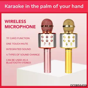 Kids Adults Karaoke Microphone Bluetooth Wireless Singing Mic with Echo Effect Built-in Speaker Portable Handheld Microphone for Party Travel Birthday Gifts