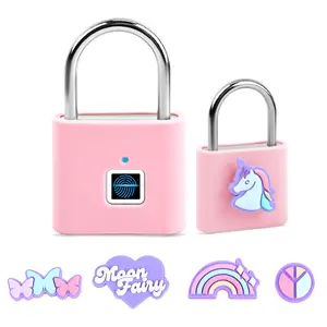 Smart Fingerprint Padlock - Rechargeable Keyless Lock with 0.3s Unlock, 20 Fingerprints, IP65 Waterproof, 180-Day Standby, USB-C, for Backpack,Luggage, Gym Locker Children's Day & Birthday Gift for girl