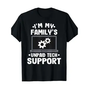 Funny Computer Engineer T-Shirt I Am Free Technical Support For My Family Humorous Graphic Tee Casual Gift Shirt for Men Women