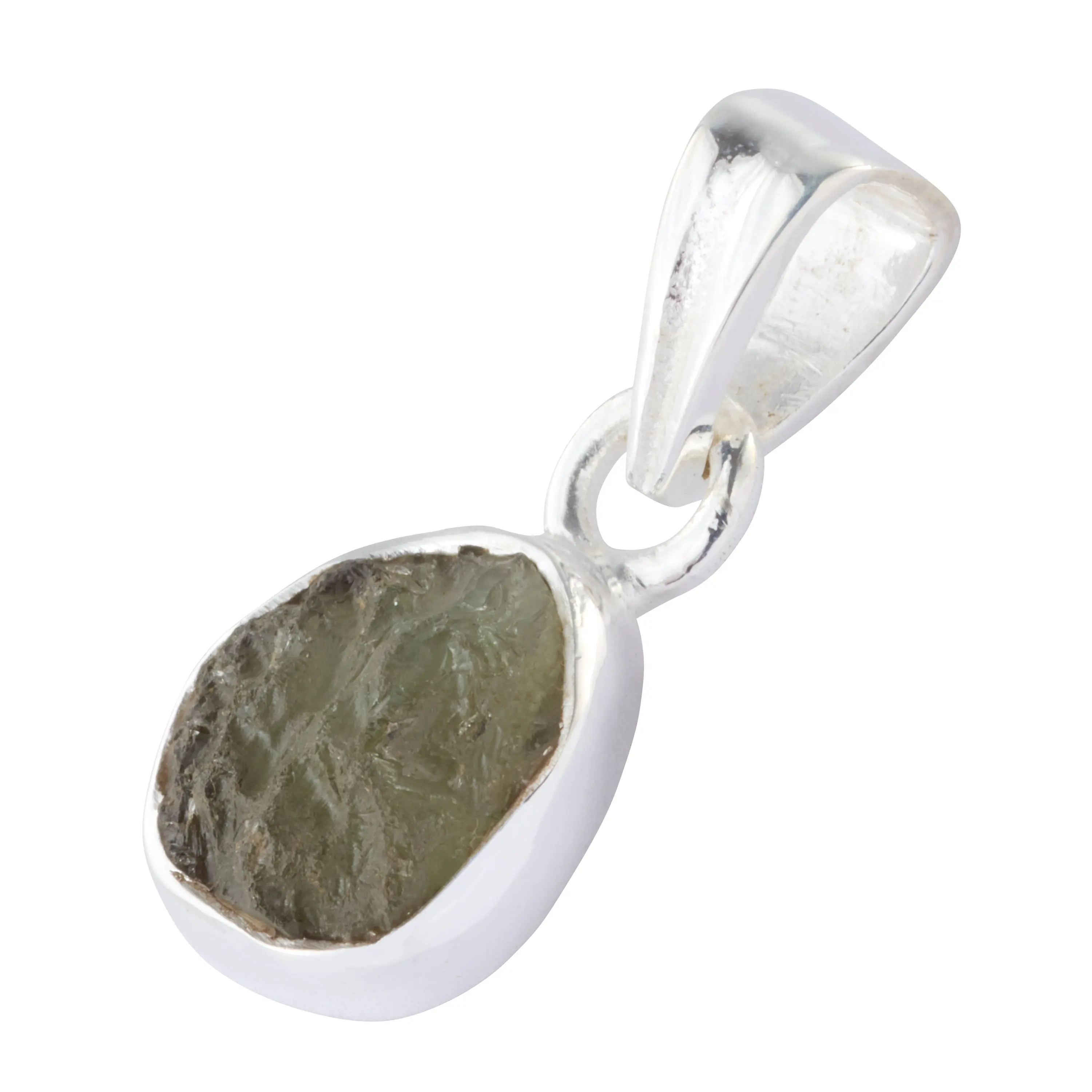 Real Czech Moldavite Sterling Silver Pendant - Intuitively Chosen, Saged & Blessed (0.5-1.3g) Spiritual Jewelry, Resonance Healing Natural Crystal Necklace, Crystal & Vibrational Healing Accessory