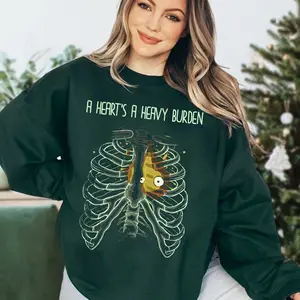 A heart's A Heavy Burden Sweatshirt Hoodie T-Shirt, Howls Moving Castle Sweater, Ghibli Studio Sweatshirt, Ghibli Sophie Shirt, Sophie Hatter Shirt, Calcifer Shirt, Howls Moving Castle Shirt, Ghibli Studio Shirt, Anime Sweatshirt