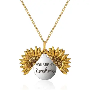 You Are My Sunshine Sunflower Necklace for Women