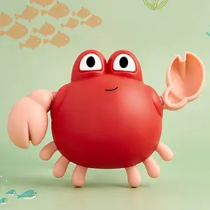 Cute Wind-Up Crab Baby Bath Toy, Sensory, Floats and Swims Without Batteries, Safe Toddler Bathroom Plaything, Holiday Gift