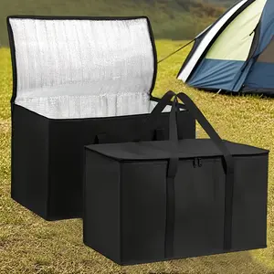 XL/Large Insulated Bag: Outdoor Food Hot and Cold Insulation for Hours - Camping Grocery Bag, Soft Cooler Bag, Pizza Warmer, Lightweight Durable Zipper