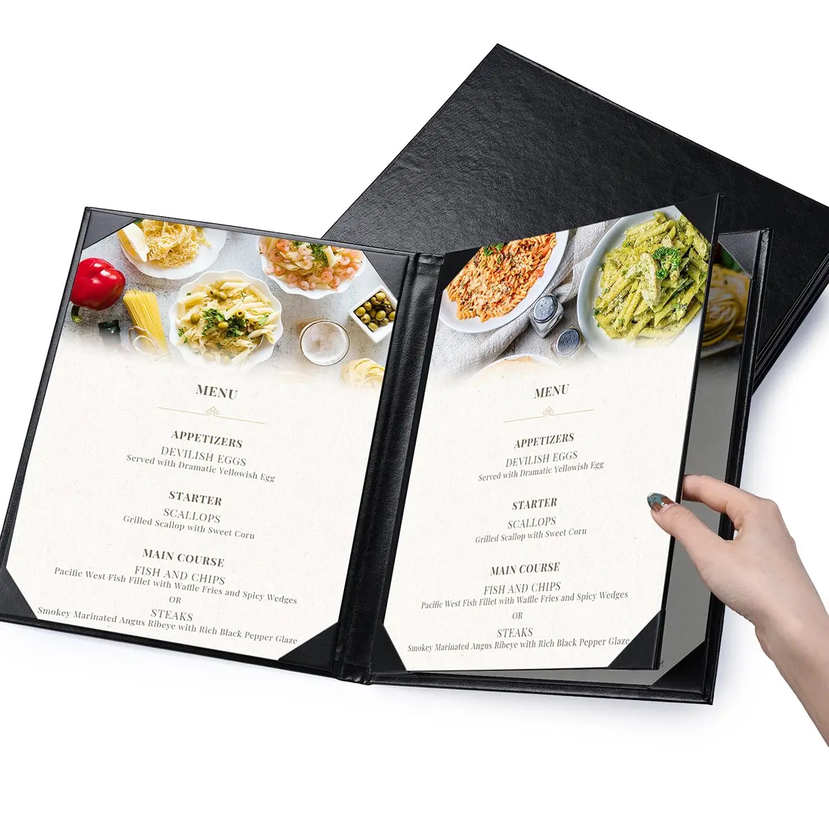 Yescom 5x Menu Covers Cafe Restaurant 4-Holder 8.5x11 PU Leather