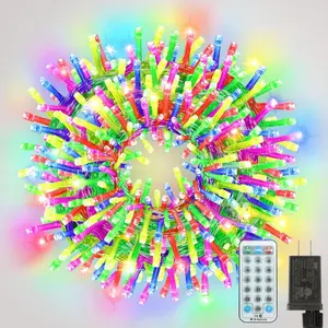 LAMPHOME 100 LED Easter String Lights, 33 FT Colorful Connectable Waterproof String Lights Clear Wire with 11 Modes, Easter Decorations for Indoor Outdoor Party Yard Garden (Multicolor)