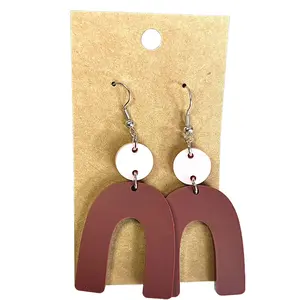 Handmade Arch Engraved Earrings - Simple & Elegant Style, Unique Craftsmanship, Perfect for Valentine's Day