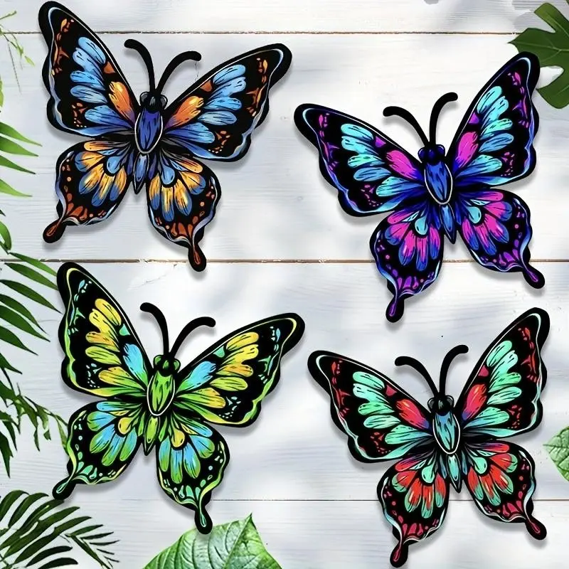 Metal Butterfly Wall Decor 9.2 Inch Outdoor Exterior Fence Wall Art, Elegant Modern Minimalist Cute Hanging Decoration for Home Garden Living Room Patio, Ideal Gift
