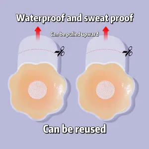 【New Summer Products】Nipple Covers 3 Pairs for Women, Reusable Adhesive Invisible Pasties Silicone Cover for Dress Pink Womenswear Accessories