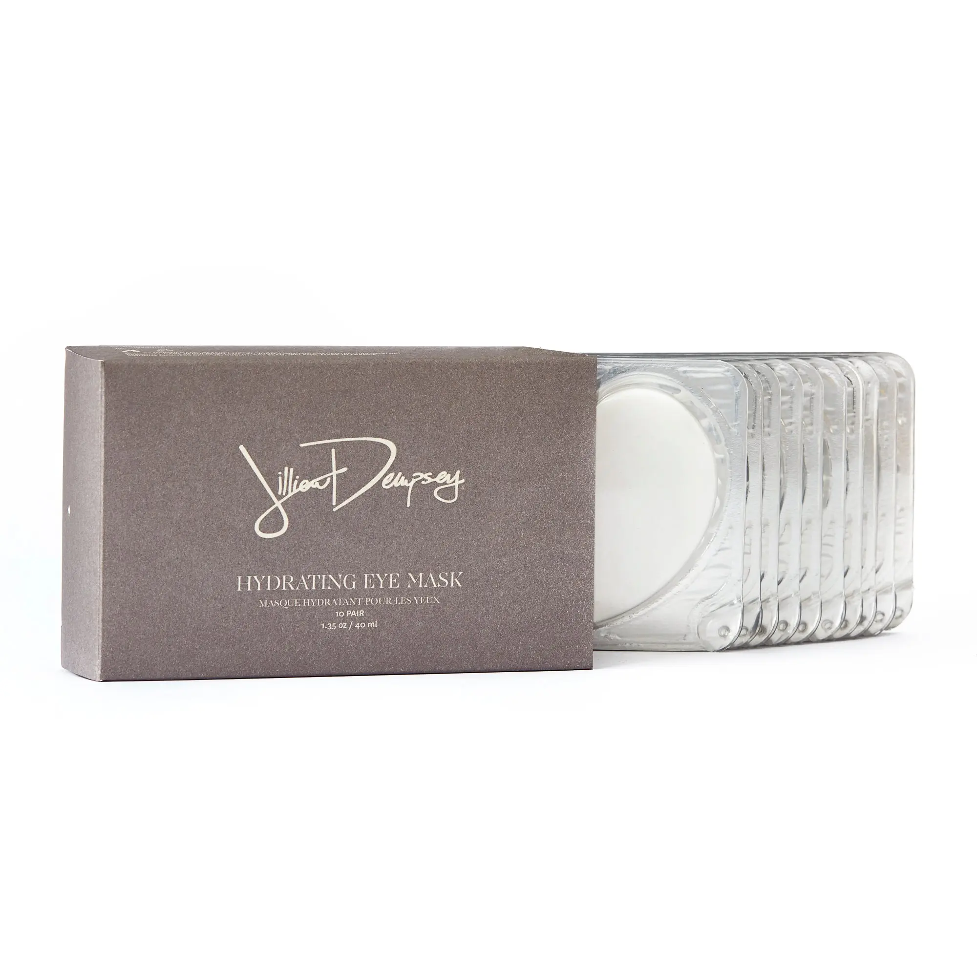 Jillian Dempsey Pack of 10 Eye Masks Skincare Prebiotic Serum for Undereye Soothing Moisturizing & Rejuvenating