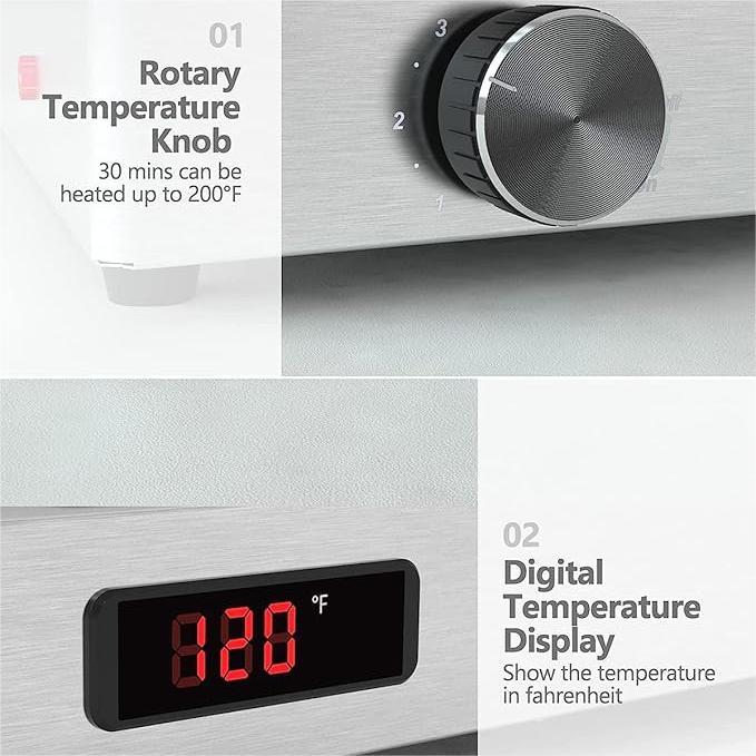 【Christmas Deal】GARVEE 9QT Electric Chafing Dish Set with Temperature Control, Stainless Steel 2-in-1 Warming Tray & Food Warmer, Household Appliances, Multi-Pan Configurations for Catering Kitchen, Banquets, Parties