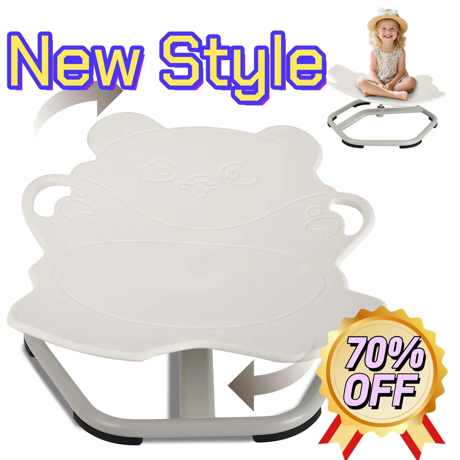 New style Children's panda swivel chairChildren's Stress Reduction Toys,Children's Sensory Spinning Toys,Rocking Chair,Sitting Spinning,Sensory Chair for Kids,ADHD Anxiety Tools,Kids Furniture,Non-slip Metal Base,Improve Body Coordination summerwins