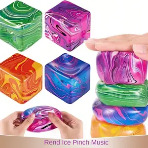 Textured soft squeezie rubber decorative piece made from square maltose candies, has a slow-rebounding, fun, and stress-relieving quality, making it perfect for relaxing at home or in the office.