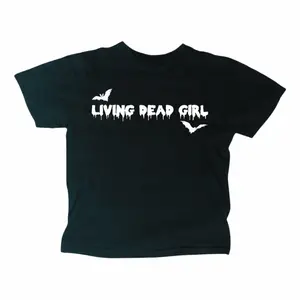 Living Dead Girl Baby Tee, Y2K Gothic Emo Girl Top, Vintage 2000s Scene Streetwear, Women Fitted Short Sleeve Graphic Tee, Retro Womenswear