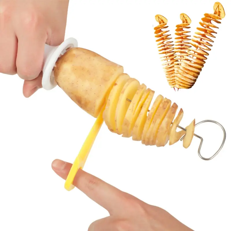 Protable Potato BBQ Skewers For Camping Chips Maker potato slicer Potato Spiral Cutter Barbecue Tools Barbecue Utensils Kitchen Accessories