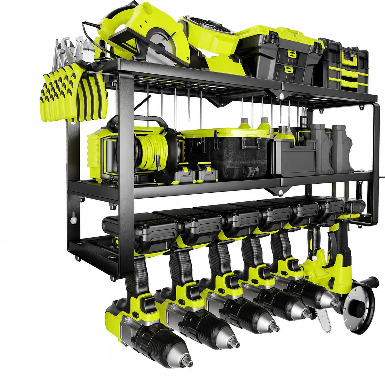 Storage Racks for Power Tools, Tool Organizers, Heavy-Duty Metal Tool Shelves, Electric Tool Storage Racks, Wall-Mounted Drill Racks for Garage Organization, Gifts for Men, Boyfriends, Husbands, And Partners. Storage And Organization Storage