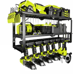 Storage Racks for Power Tools, Tool Organizers, Heavy-Duty Metal Tool Shelves, Electric Tool Storage Racks, Wall-Mounted Drill Racks for Garage Organization, Gifts for Men, Boyfriends, Husbands, And Partners. Storage And Organization Storage