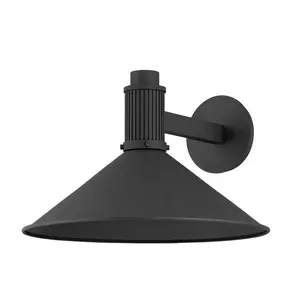 Elani Large Outdoor Wall Sconce – Modern RLM Design with Textured Black Finish for Entrances and Walkways