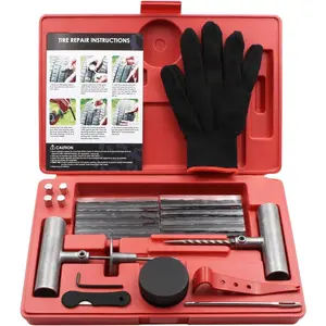Tire Repair Kit, 34pcs Heavy Duty Plug Kit, Universal Repair Tool to Fix Punctures and Plug Flats Tire Patch for Car, Motorcycle, Truck, Tractor, Trailer, ARB, ATV, RV, SUV