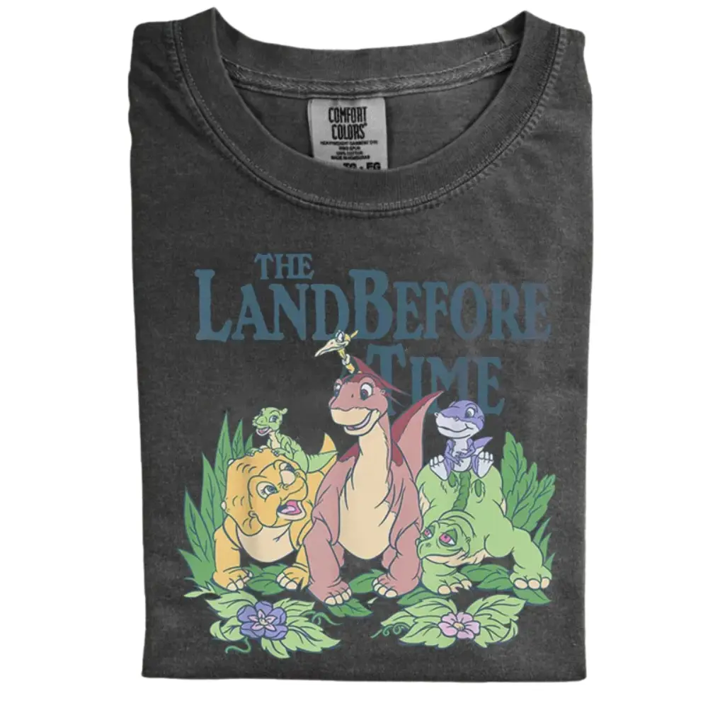 The Land Before Time Pastel Dinosaur Friends Comfort Color Shirt, Cotton Unisex Shirt, Crew Neck, Menswear Top, Womenswear Top Underwear Streetwear