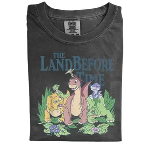 The Land Before Time Pastel Dinosaur Friends Comfort Color Shirt, Cotton Unisex Shirt, Crew Neck, Menswear Top, Womenswear Top Underwear Streetwear