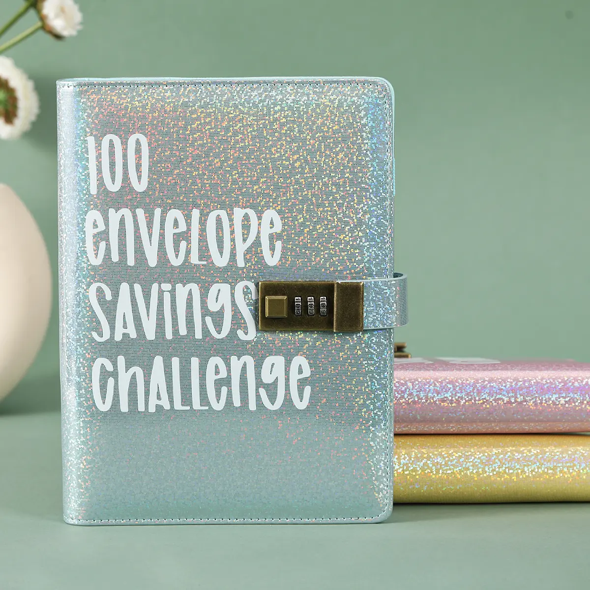 Shiny Money Saving Challenge Budget Binder With Password Lock Budget Planner Saving Money Easy Fun To Save $5,050