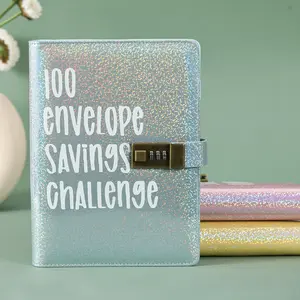 Shiny Money Saving Challenge Budget Binder With Password Lock Budget Planner Saving Money Easy Fun To Save $5,050