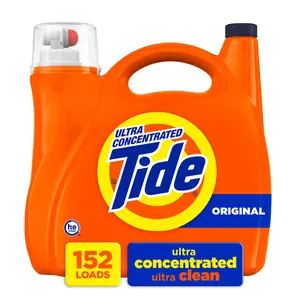 Tide Household Laundry Detergent, Ultra Concentrated Liquid, HE Formula, Powerful Cleaning for Ultra Clean Clothes, 152 Loads, 170 Fl Oz, Convenient Size