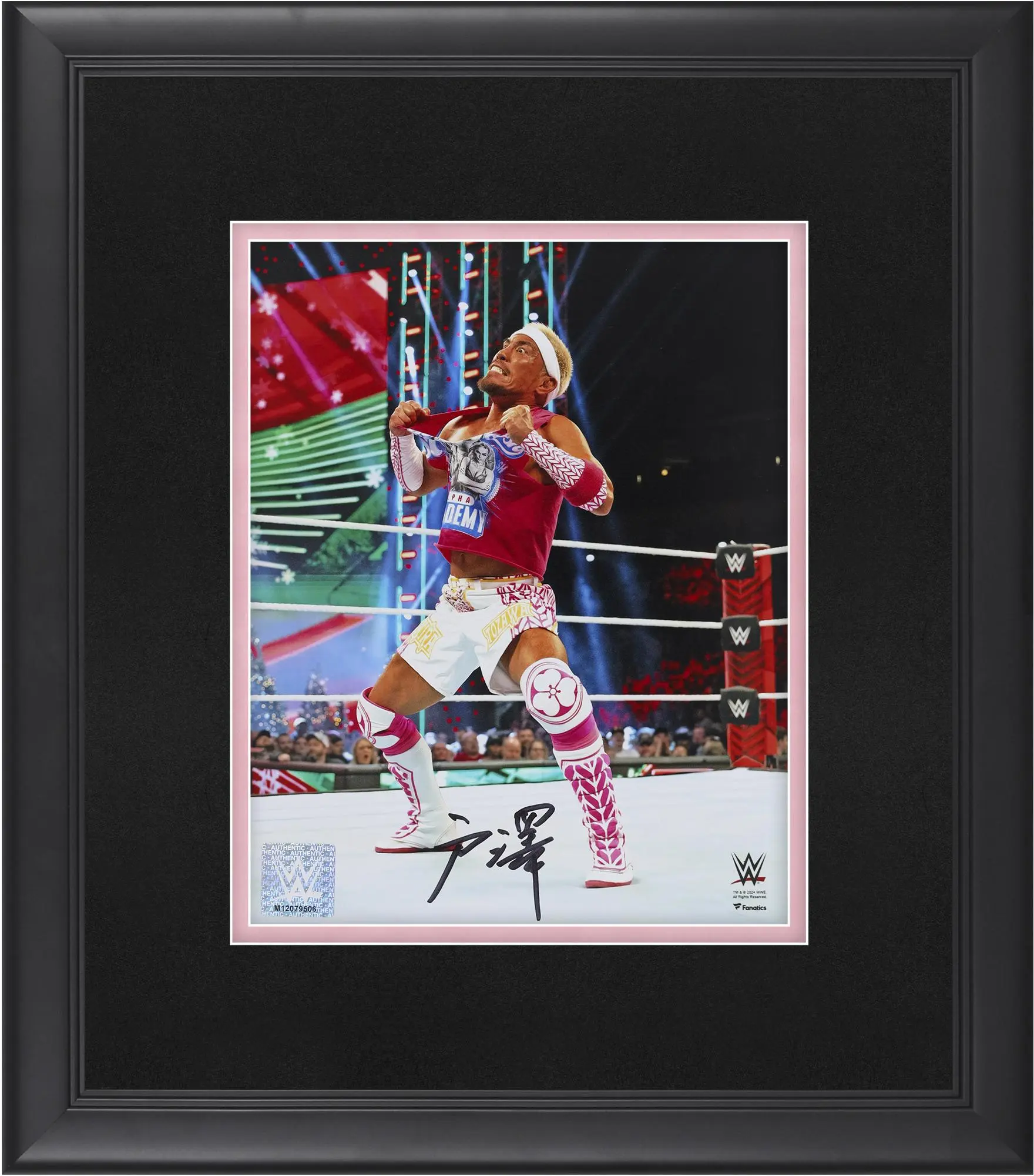 Akira Tozawa WWE Framed Autographed 8" x 10" Ripping Shirt Photograph - Fanatics Authentic Certified
