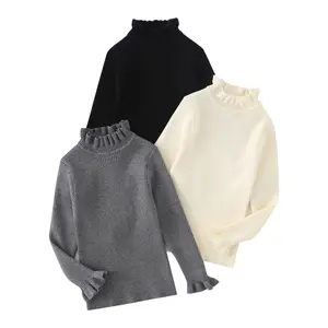 3-piece girls autumn and winter new design solid color Joker knitted sweater children's casual fashion girls' coat autumn sweater children's clothing