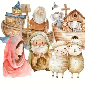 Biblical Characters Themed Sticker, 90pcs/set Cute Waterproof Sticker, Decorative Stickers, Suitable for Scrapbooking, Junk Journal, Bottle Stickers, Album Decor