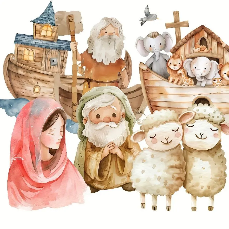 Biblical Characters Themed Sticker, 90pcs/set Cute Waterproof Sticker, Decorative Stickers, Suitable for Scrapbooking, Junk Journal, Bottle Stickers, Album Decor
