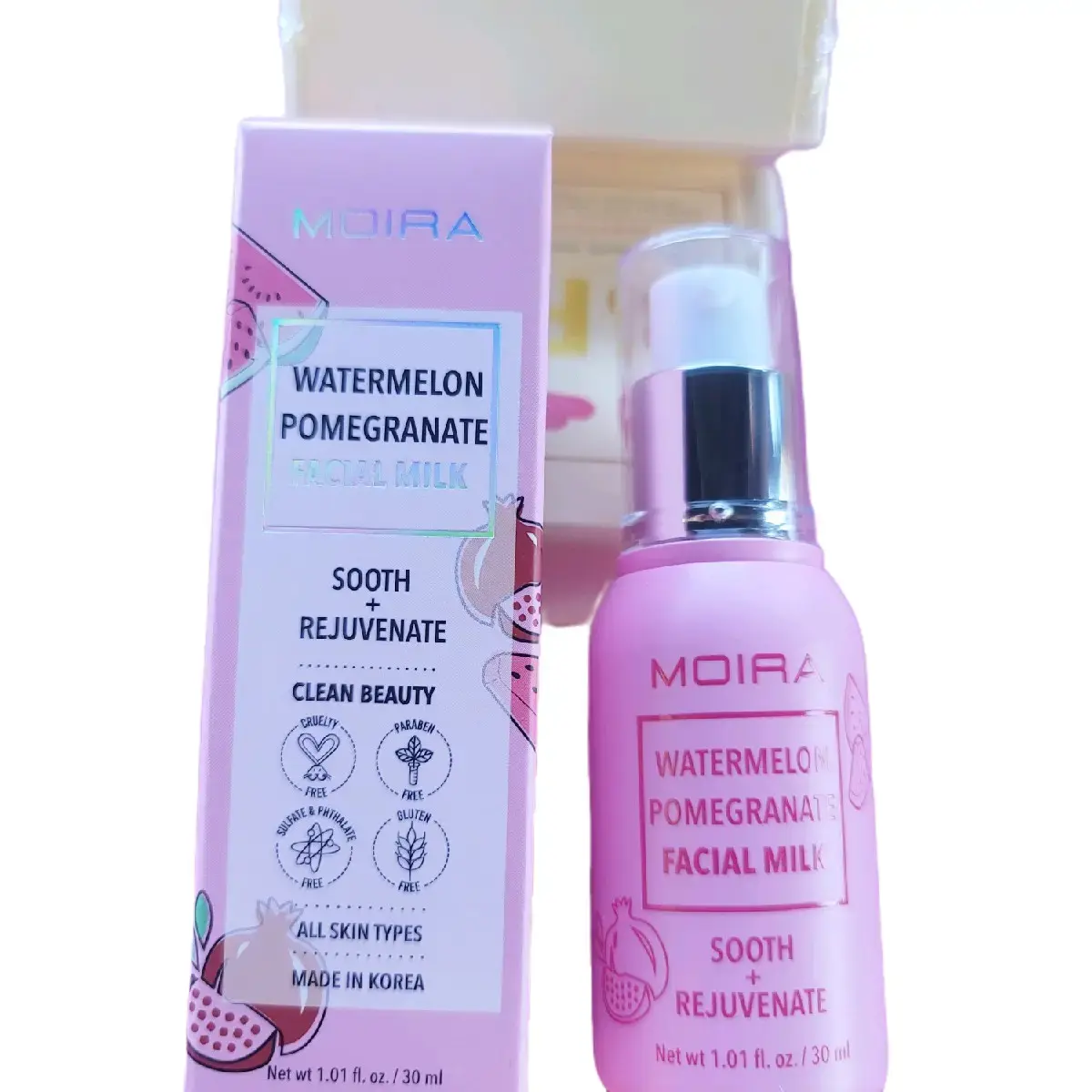 Korean Watermelon Pomegranate Facial Milk for All Skin Types, 1.01oz Cleanser Moisturizers