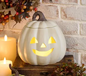 Indoor/Outdoor Illuminated Ceramic Jack-O-Lantern by Valerie