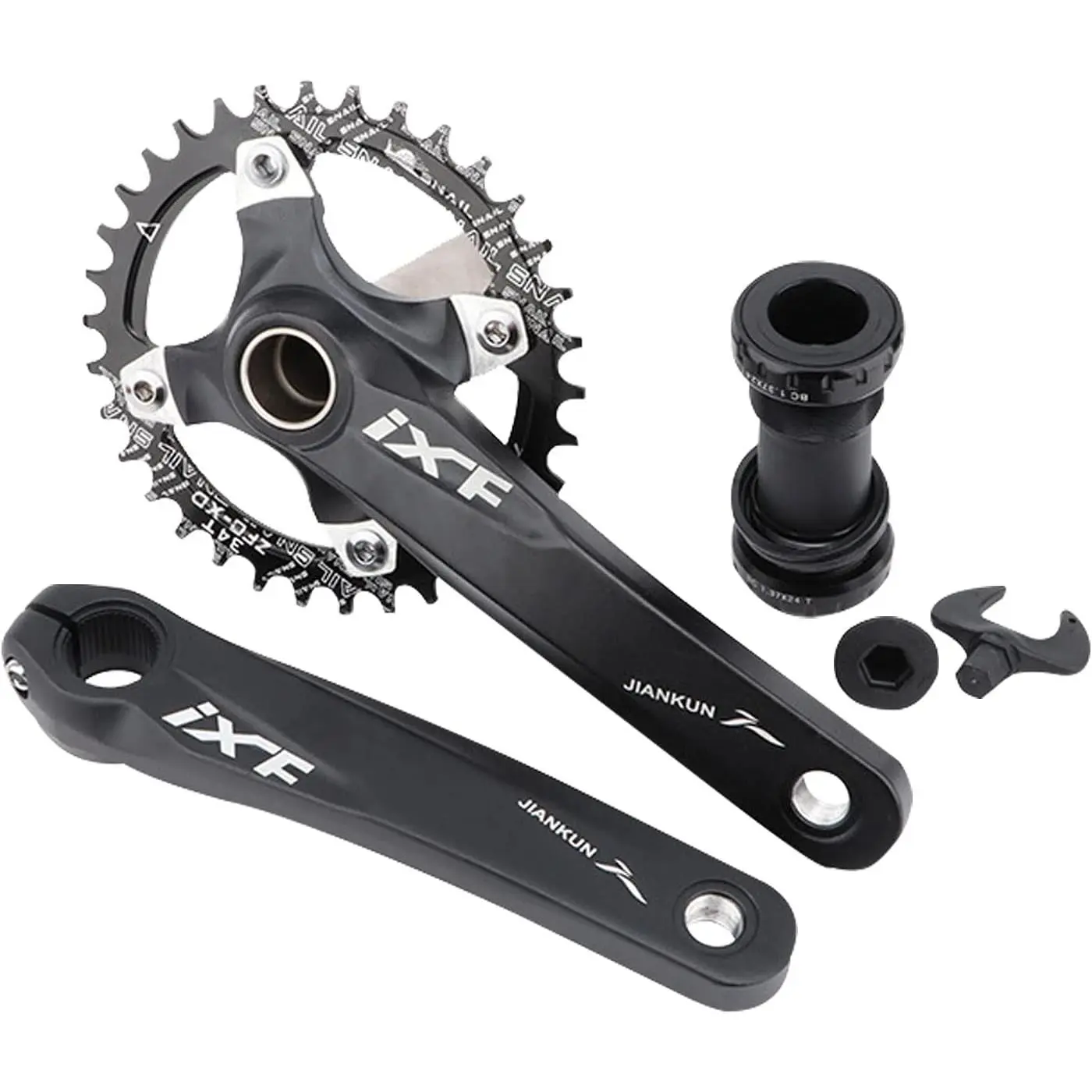 Mountain  Crankset Hollow Integrated Crank axle  Single disc Crank 32T 34 36T